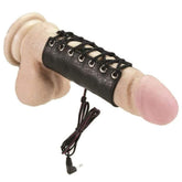 Rimba Electro Stimulation Leather Cock Sleeve - Adult Planet - Online Sex Toys Shop UK